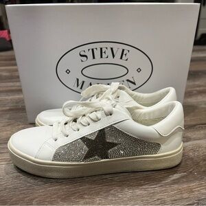 Steve Madden Philip Rhinestone Distressed sneakers. Never worn.